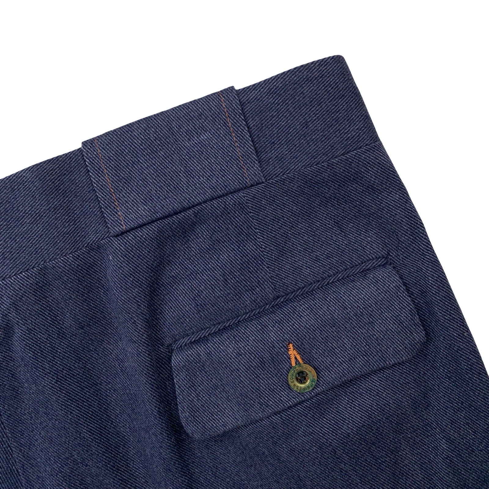 1970s Custom 40 R D’Camm LTD Blue Denim Cotton 3pc Patch Pocket Suit Made USA