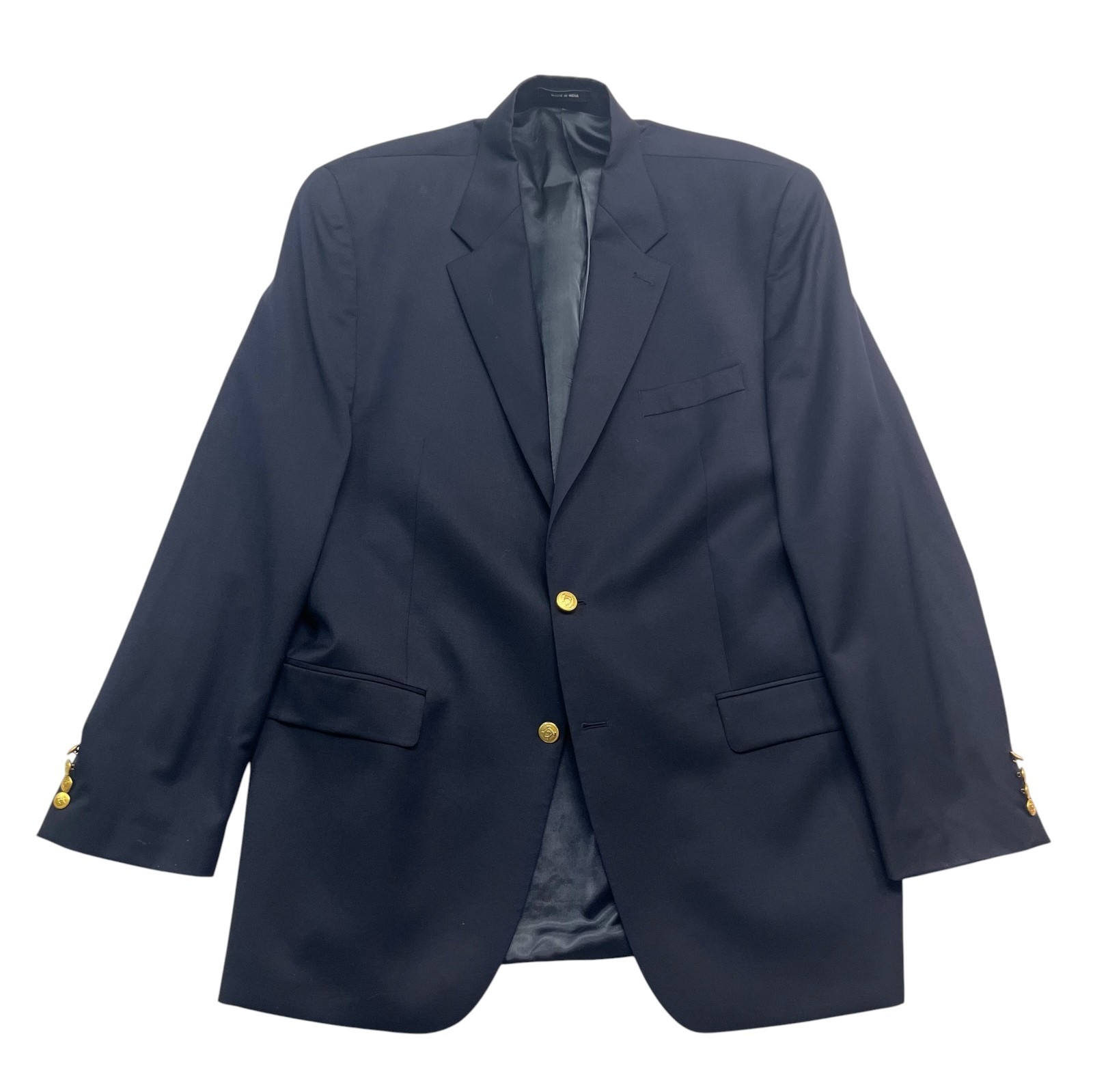 Ralph Lauren 46XL 46L Navy Blue Gold Buttons Blazer Jacket Sport Suit Coat Wool