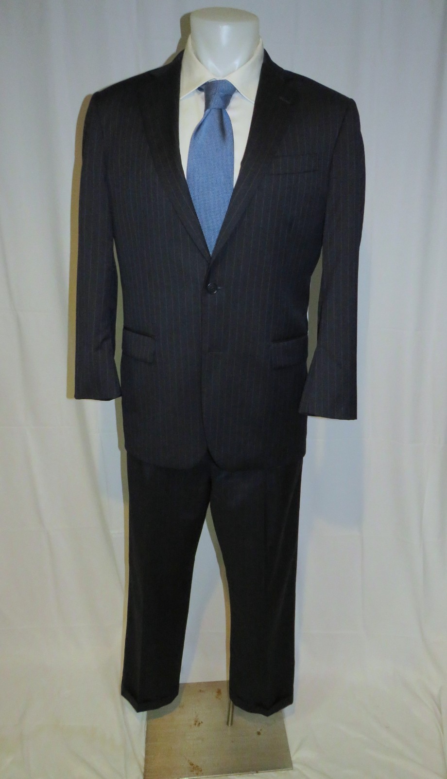 Brooks Brothers 1818 Madison Estrato USA Navy Striped Two Button Suit 41L