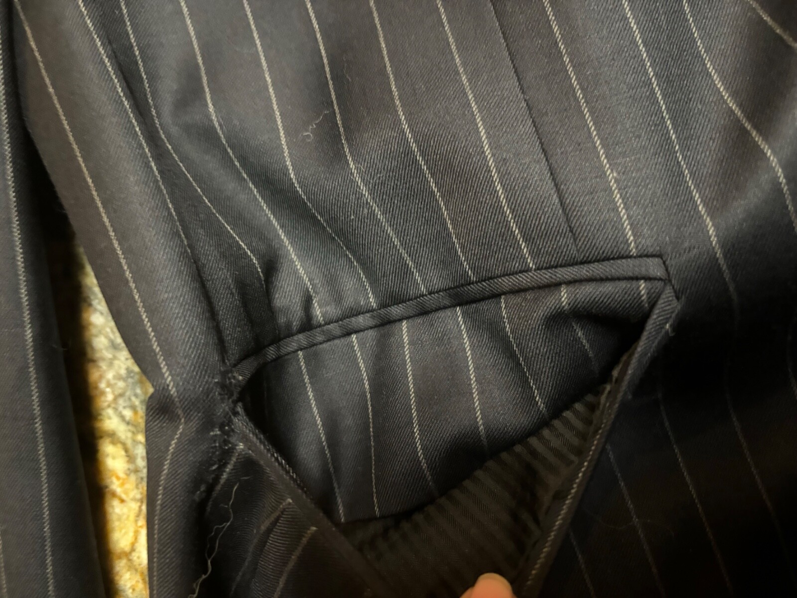 100% Merino Wool 50R Blue Striped Suit Jacket Sports Coat Business Office Formal