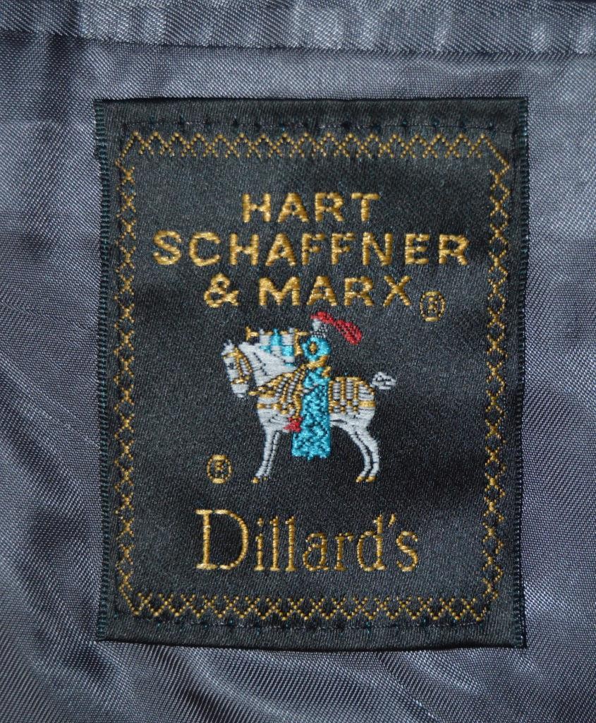 USA Hart Schaffner Marx 42 L glen plaid 100% wool pleat cuff no vent suit w4j6*