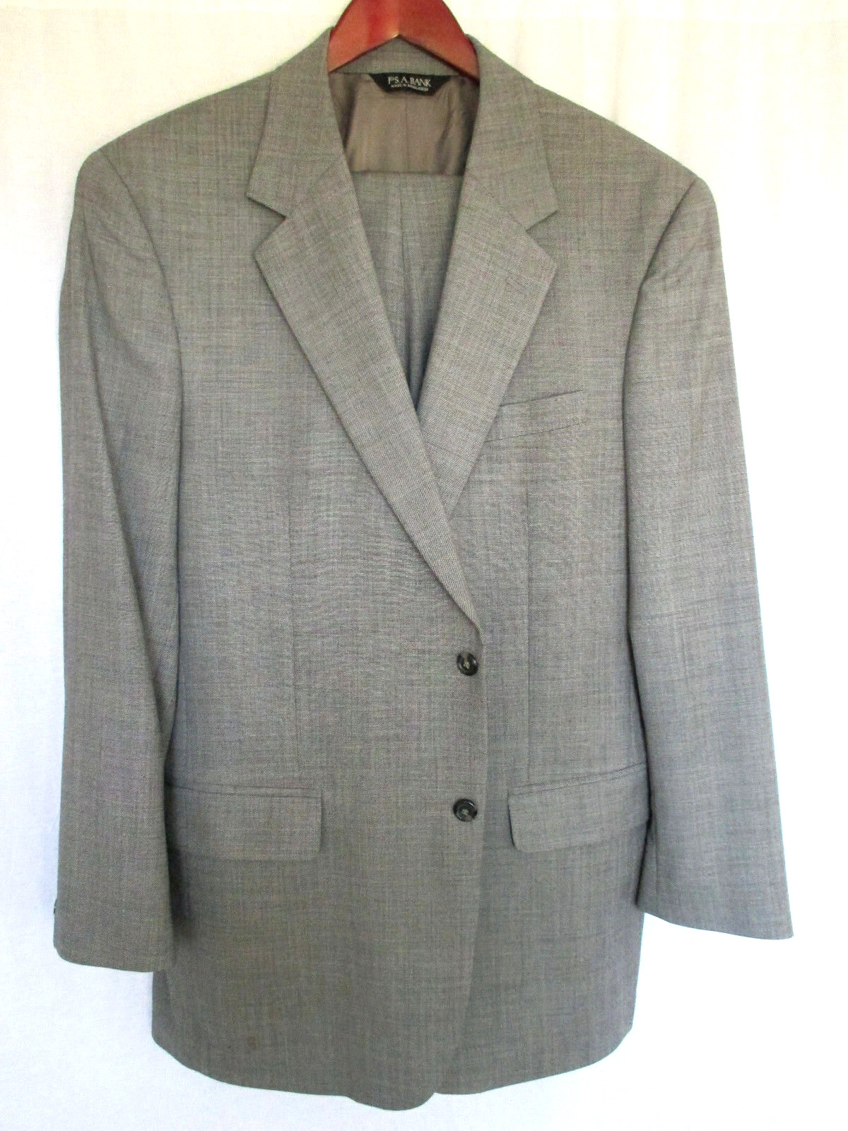 Jos. A. Bank Suit 43L 34×30 Gray Wool & Cashmere