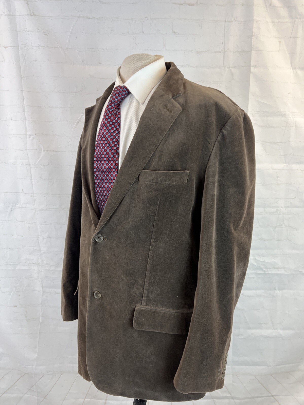 FALL/WINTER Alfani Men’s Brown Solid Velvet Cotton Blazer XL $295