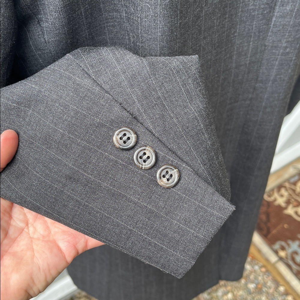Brooks Brothers Gray Pinstripe 2 Button Suit Jacket Size 42R ? See Measurements