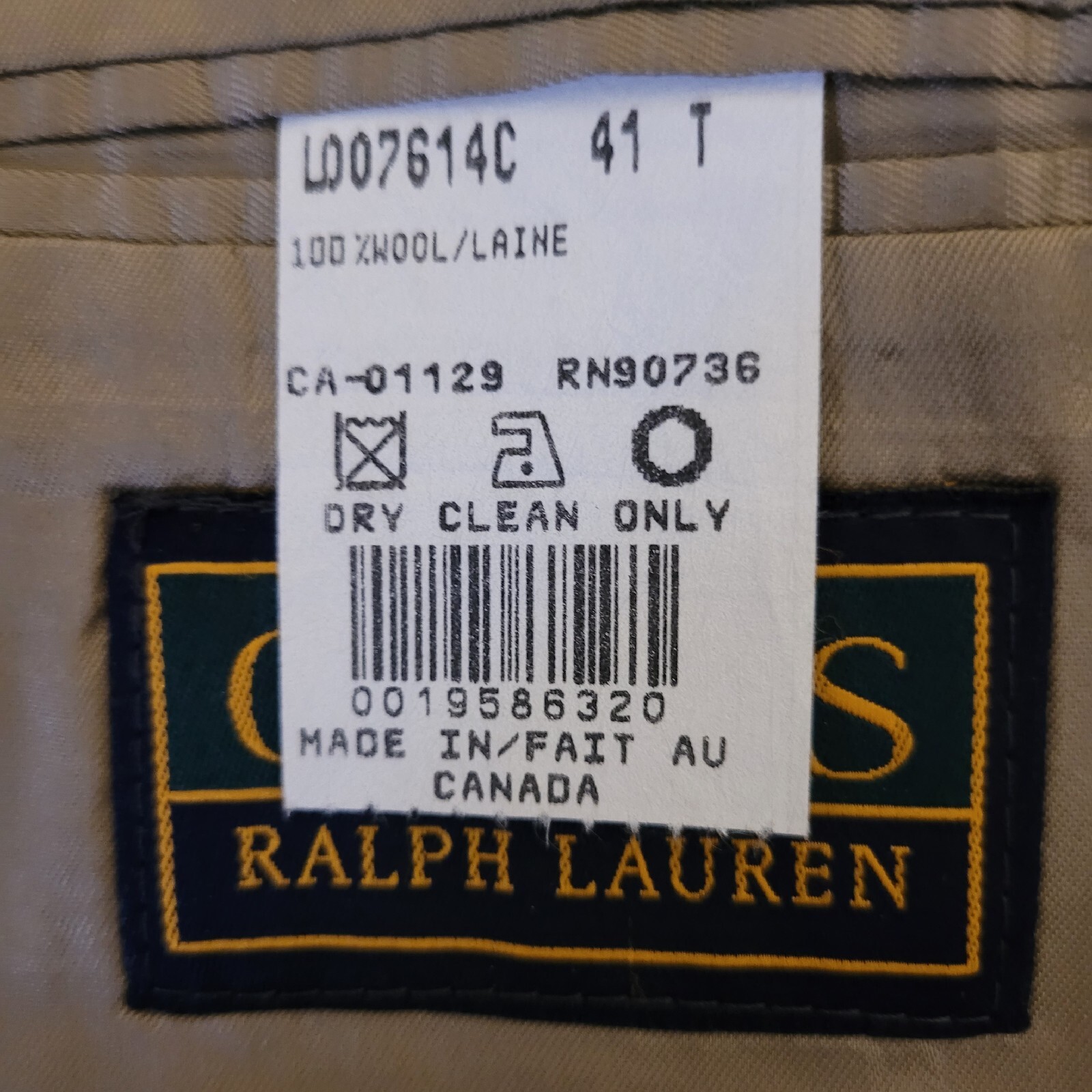 CHAPS RALPH LAUREN Blazer Wool 41L Brown Glen Plaid Mens Sport Suit Coat