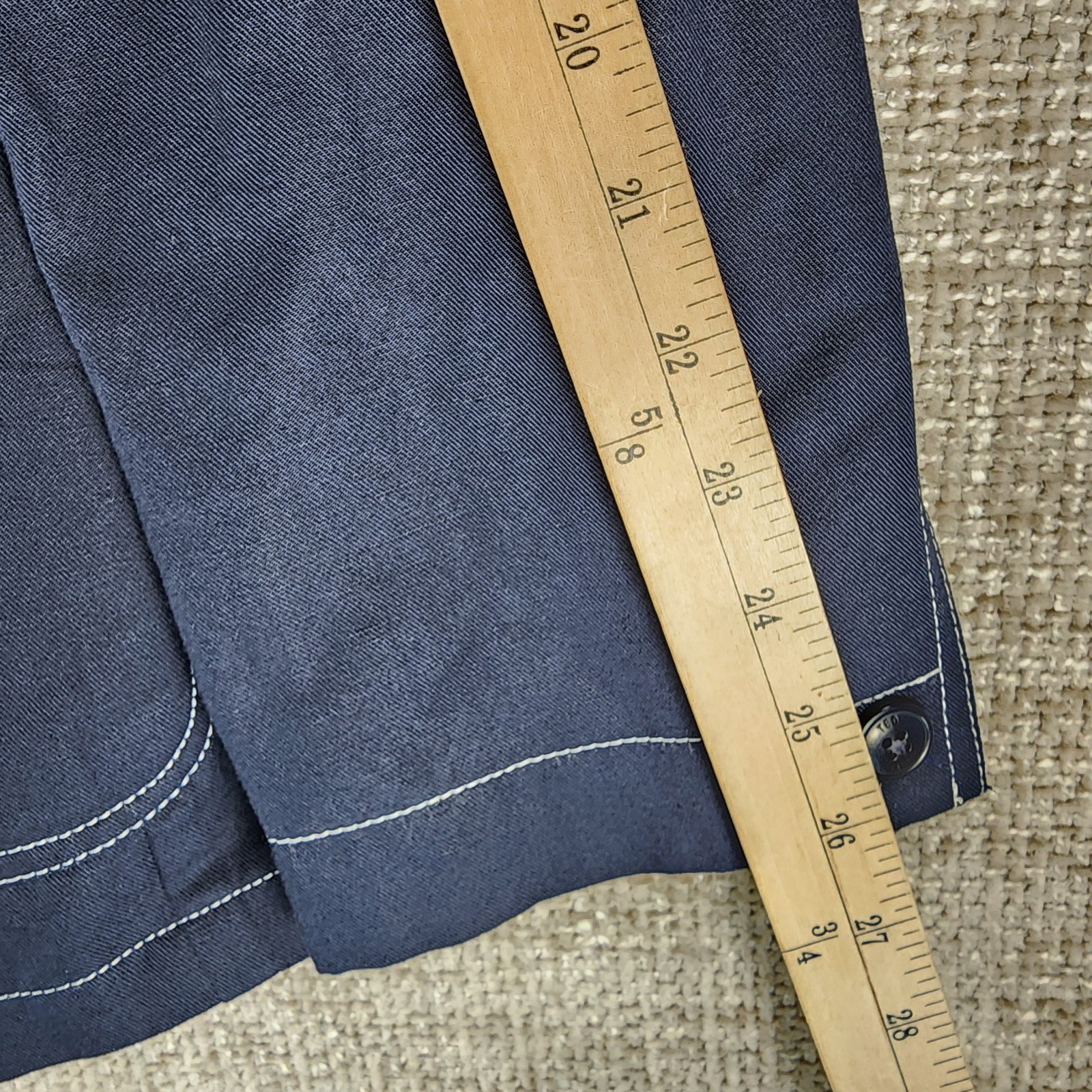 Ted Baker London Cotton Linen Blend Blazer Mens 4 US L Navy Contrast Stitch NEW