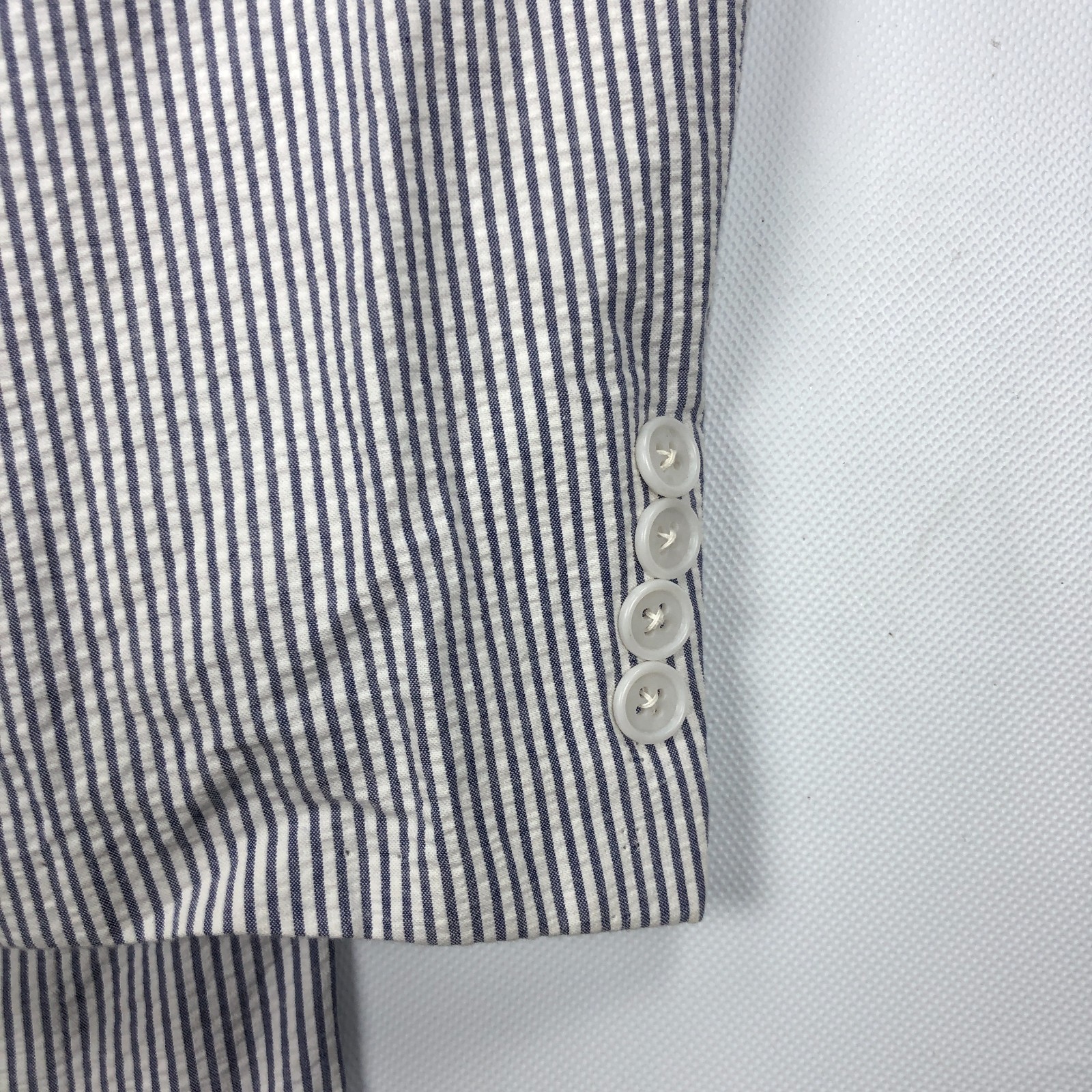 Jos A Bank 44R 38×28 Seersucker Suit Striped Jacket Pants Summer Cotton