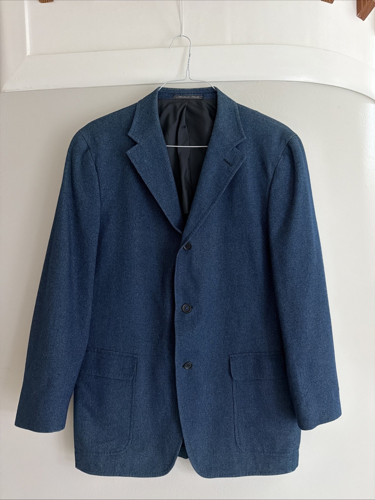 Vtg Ermenegildo Zegna Soft Blazer 56 EU 46 US 100% Cotton Neiman Marcus Navy