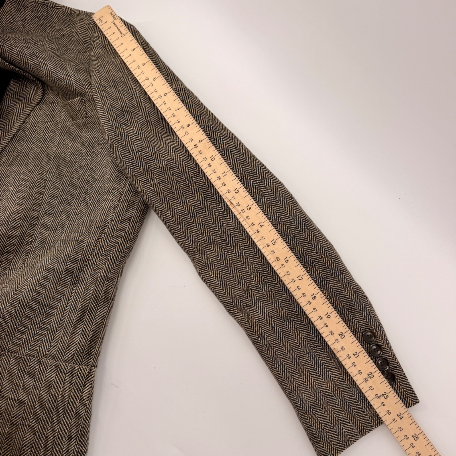 J.Crew Ludlow Blazer Mens 38S Tan Herringbone Italian Linen Sport Coat