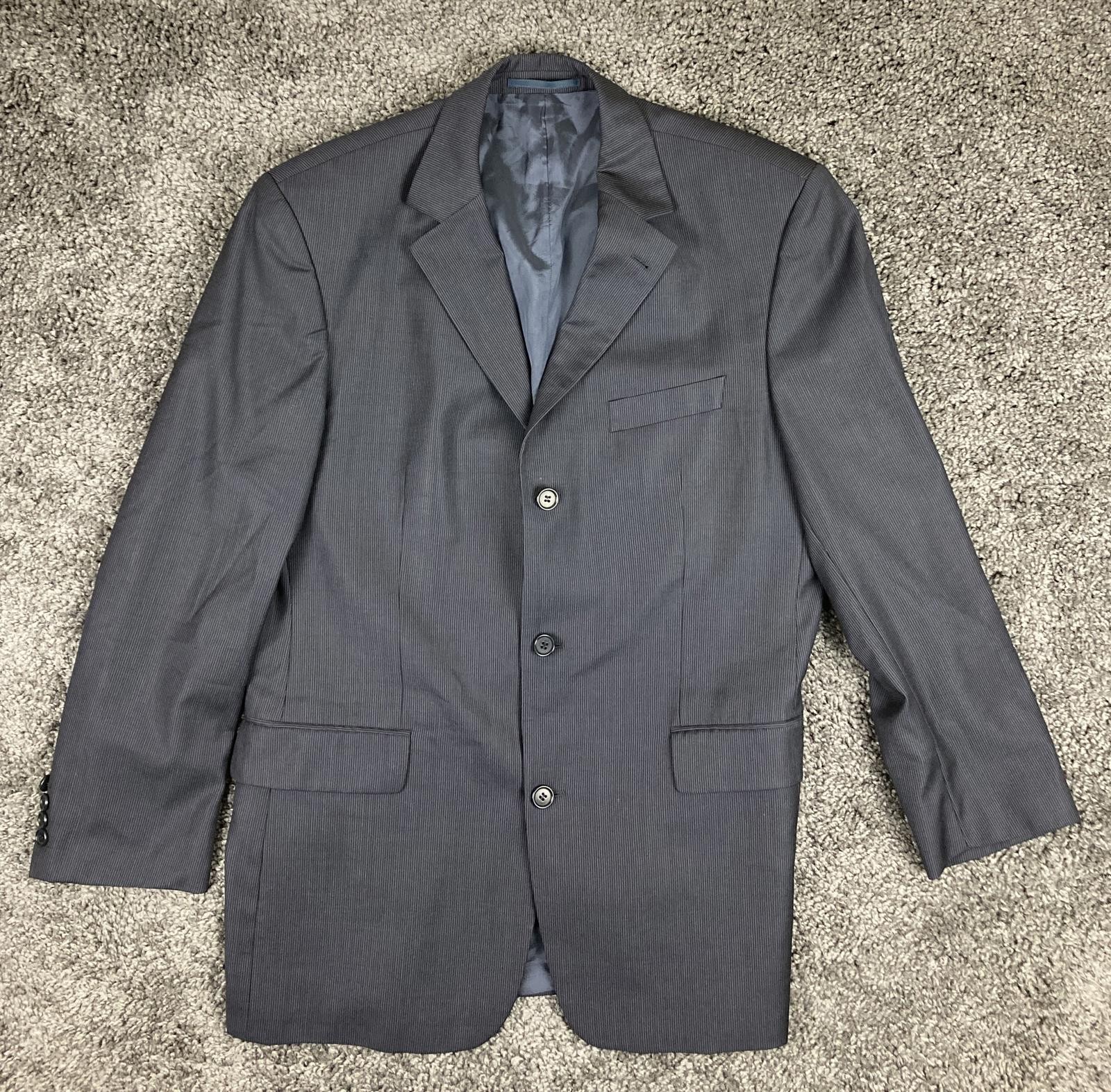 Hugo Boss Wool JacketMen’s Super 100 Pinstripe Blazer Gray Size 40R