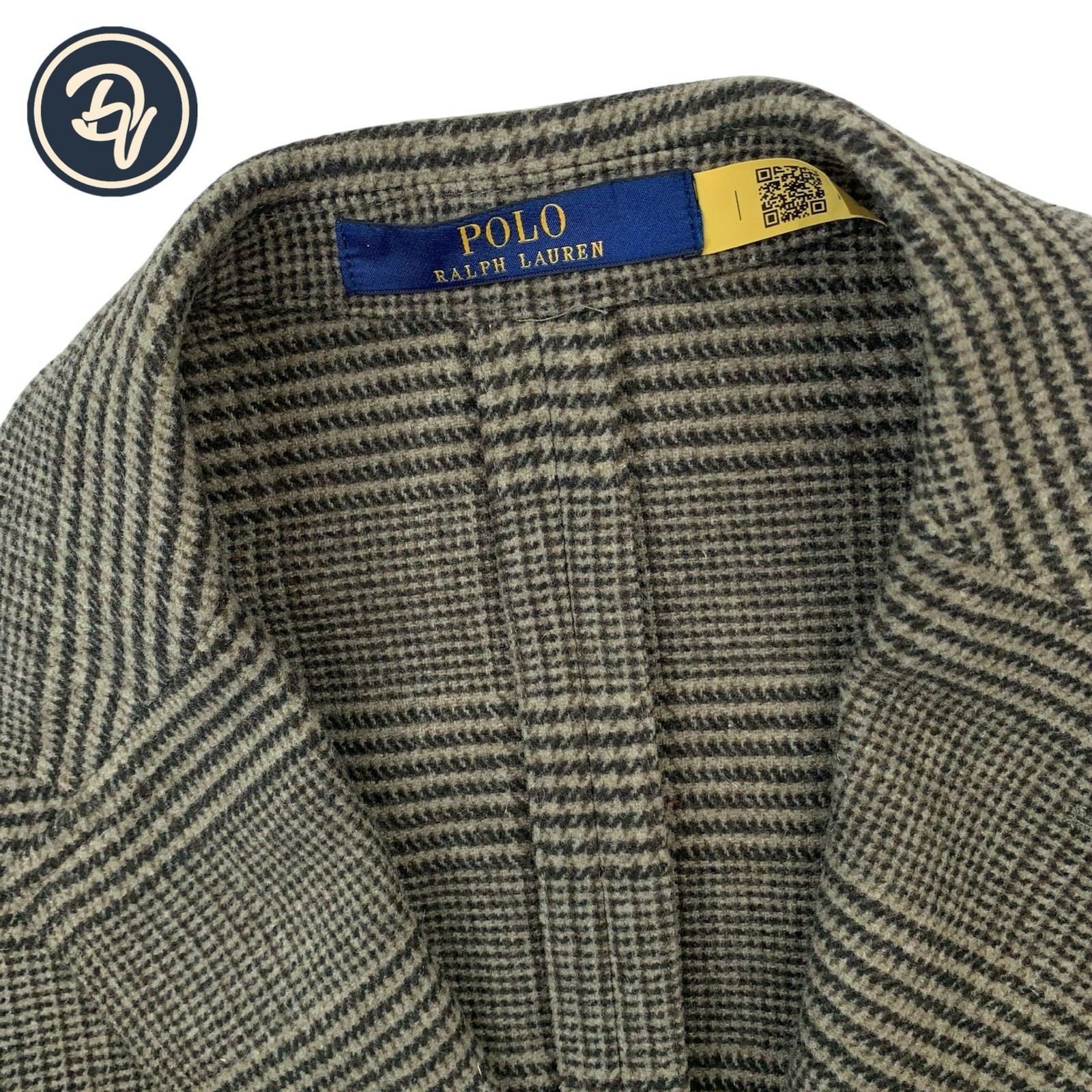 Mint! 38 S Polo by Ralph Lauren Olive Brown Glen Plaid Hacking Blazer