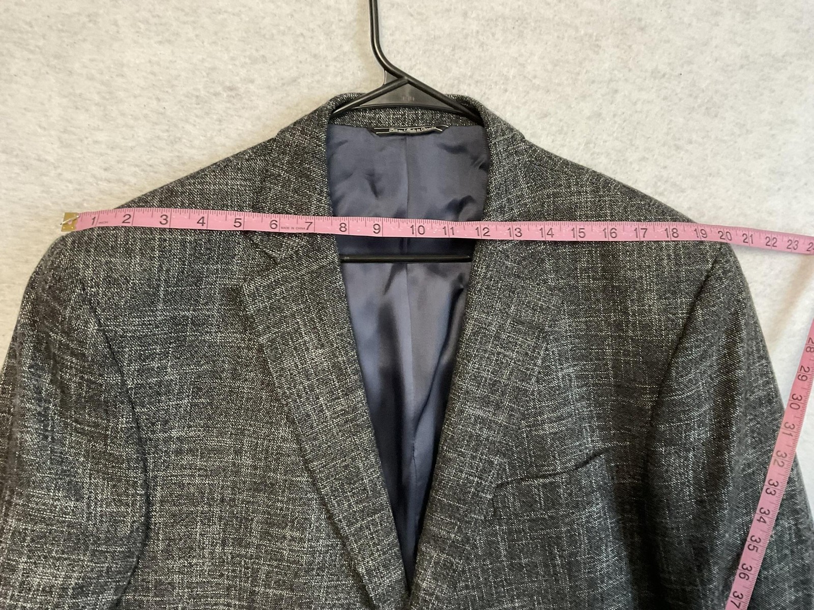 Jack Victor Sport Coat Mens 46L Gray Wool Bamboo Tweed Blazer Business Canada