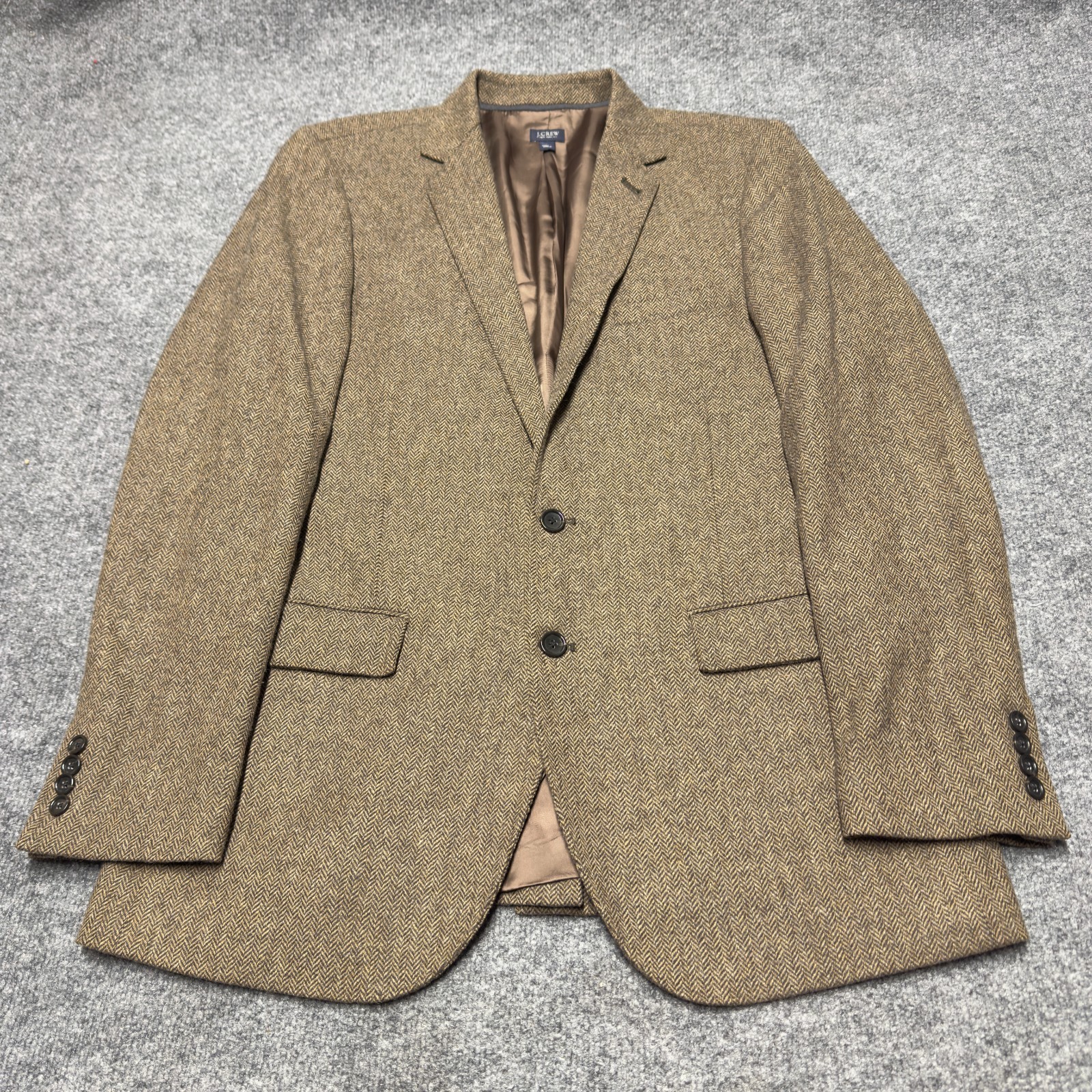 J Crew Ludlow Moon British Cloth Wool Yorkshire Tweed Herringbone Blazer Men 42L
