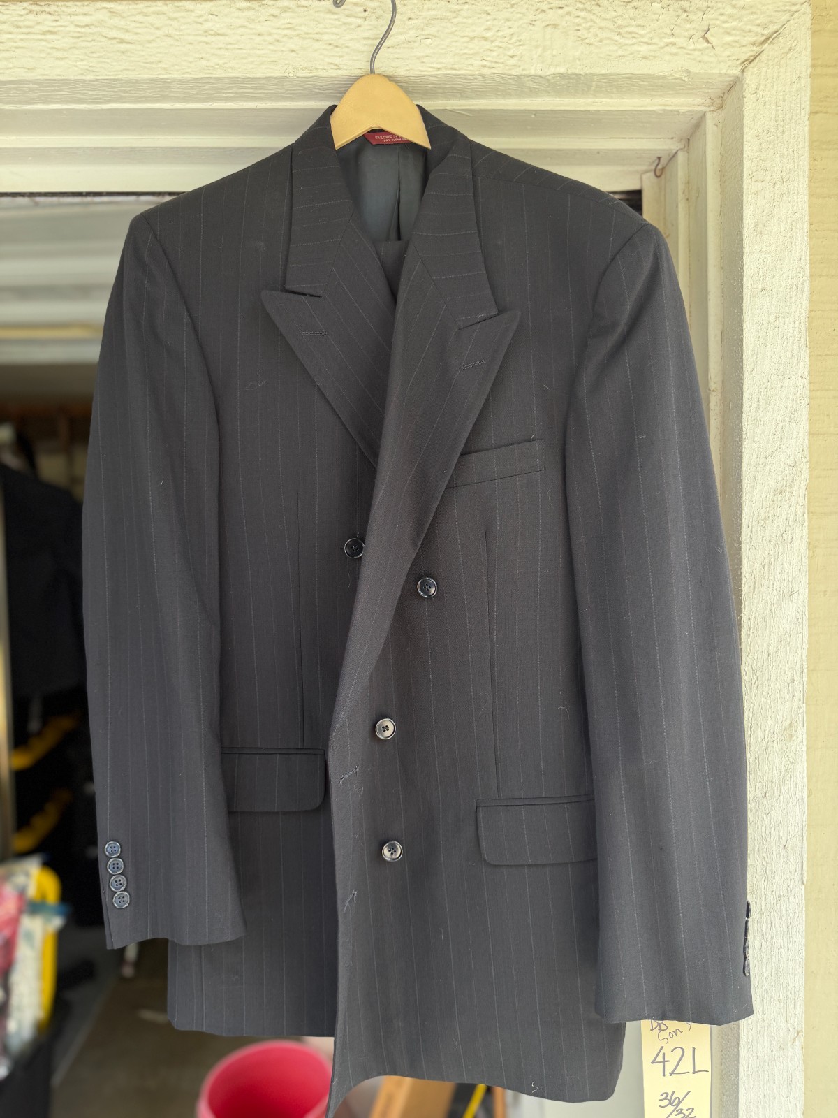 Vintage Botany 500 Academy Award Clothes Mens Suit 42L DB Wool Sony Wardrobe