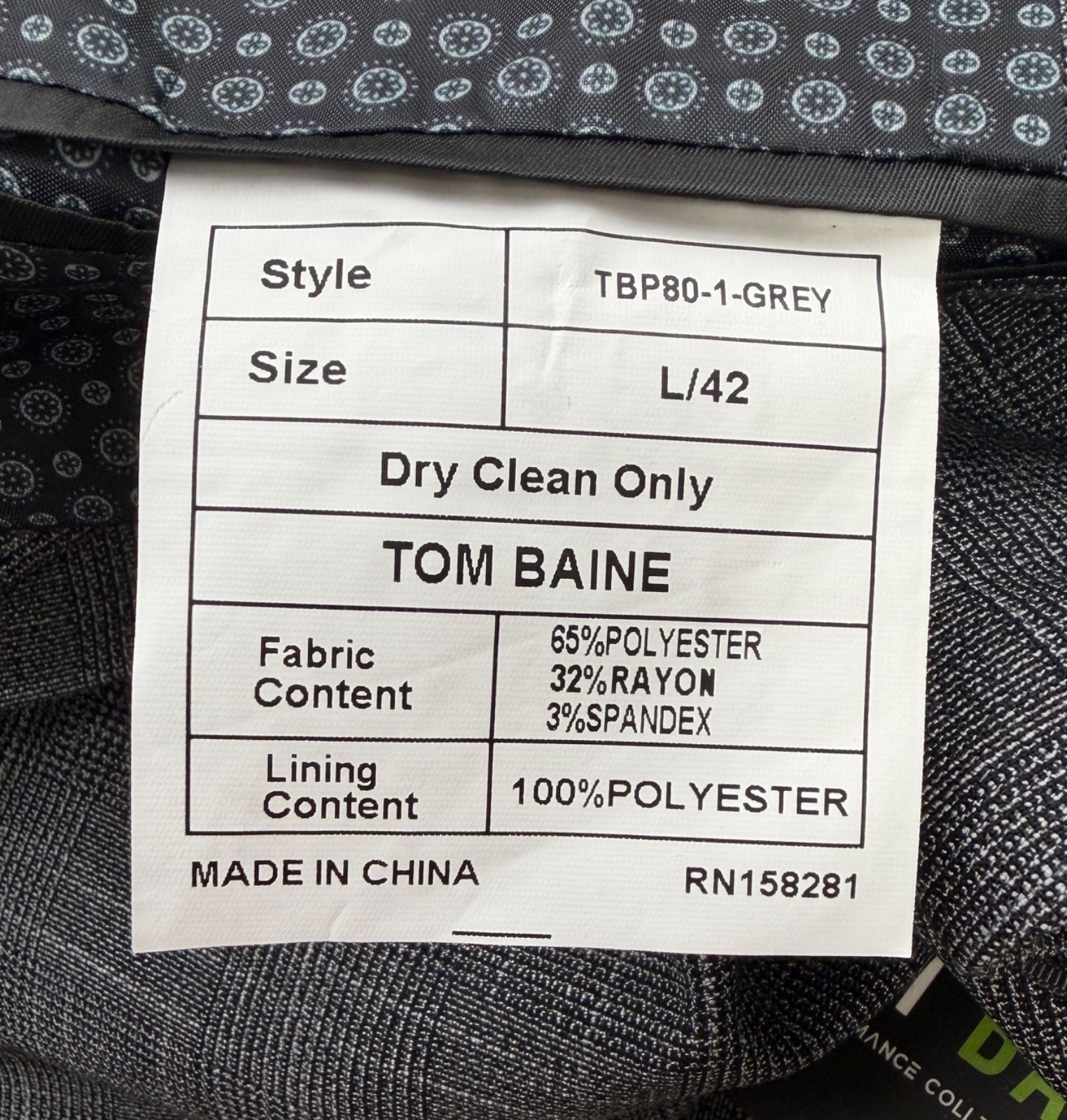 $299 NEW TOM BAINE Mens 42R Gray Plaid Slim Soft Blazer Sport Coat Suit Jacket