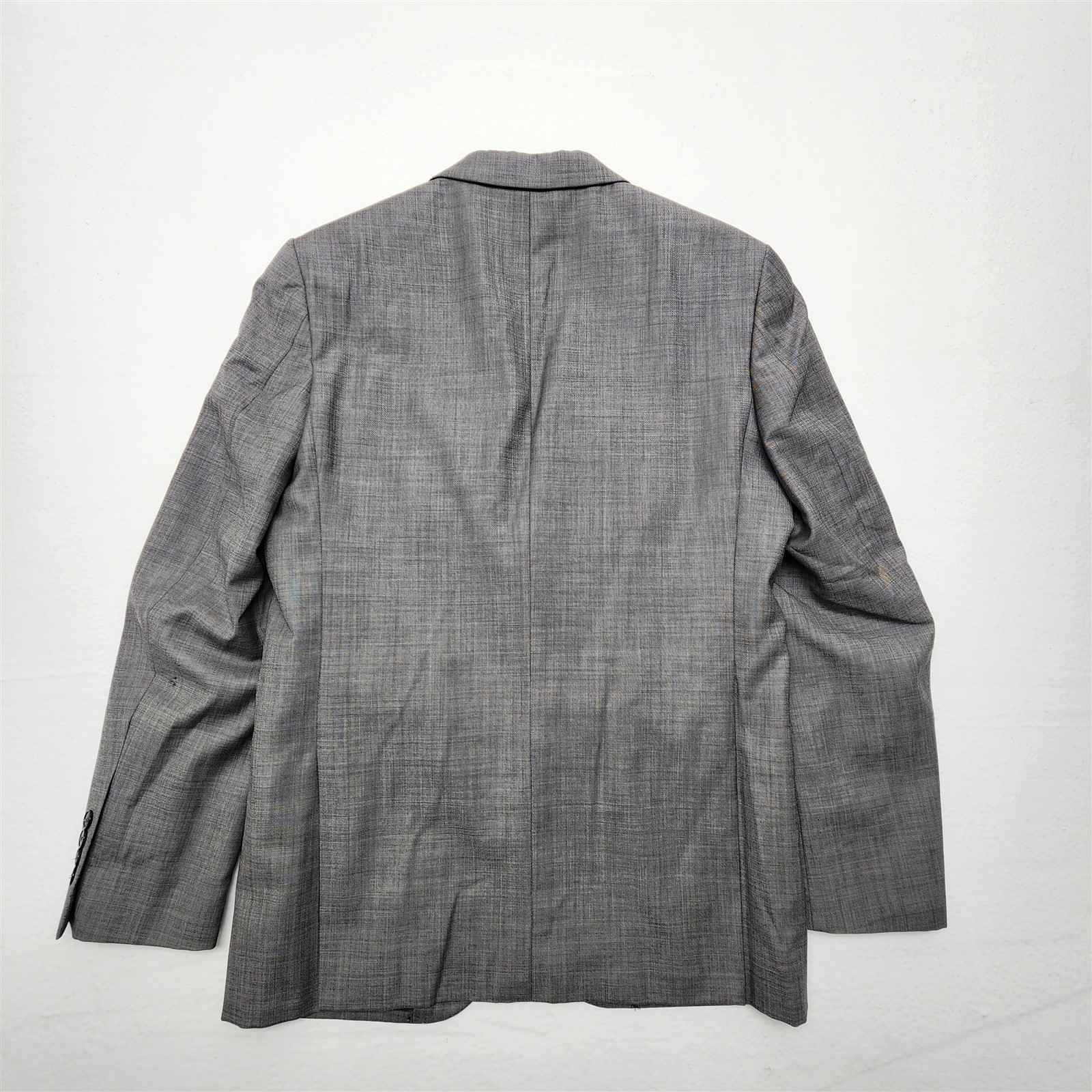 Jos A Bank 39R 33×30 Gray Sharkskin 100% Wool Traveler’s Slim Jacket Pants Suit