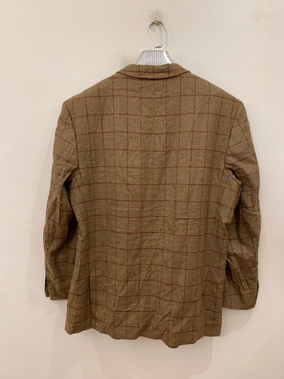 Vintage 100% Zelanzer merino wool Loro Piana windowpane jacket blazer 48R XL