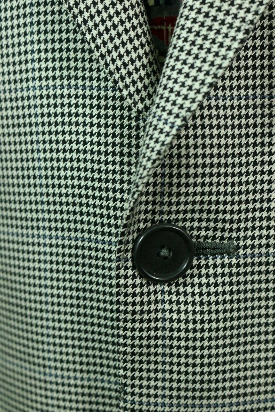 Jos A. Bank Black White Houndstooth Sport Coat 42 Reg Two Button Silk Wool Blend