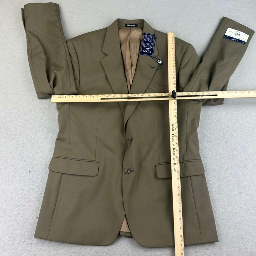 Chaps Blazer Mens 42 Regular Taupe Wool Lined Button Up Jacket NWT