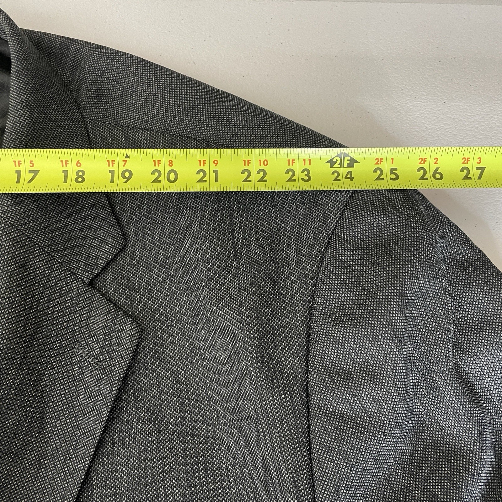KS Signature Sport Coat Mens 66L Big Tall Gray Brown Green Polyester Two Buttons