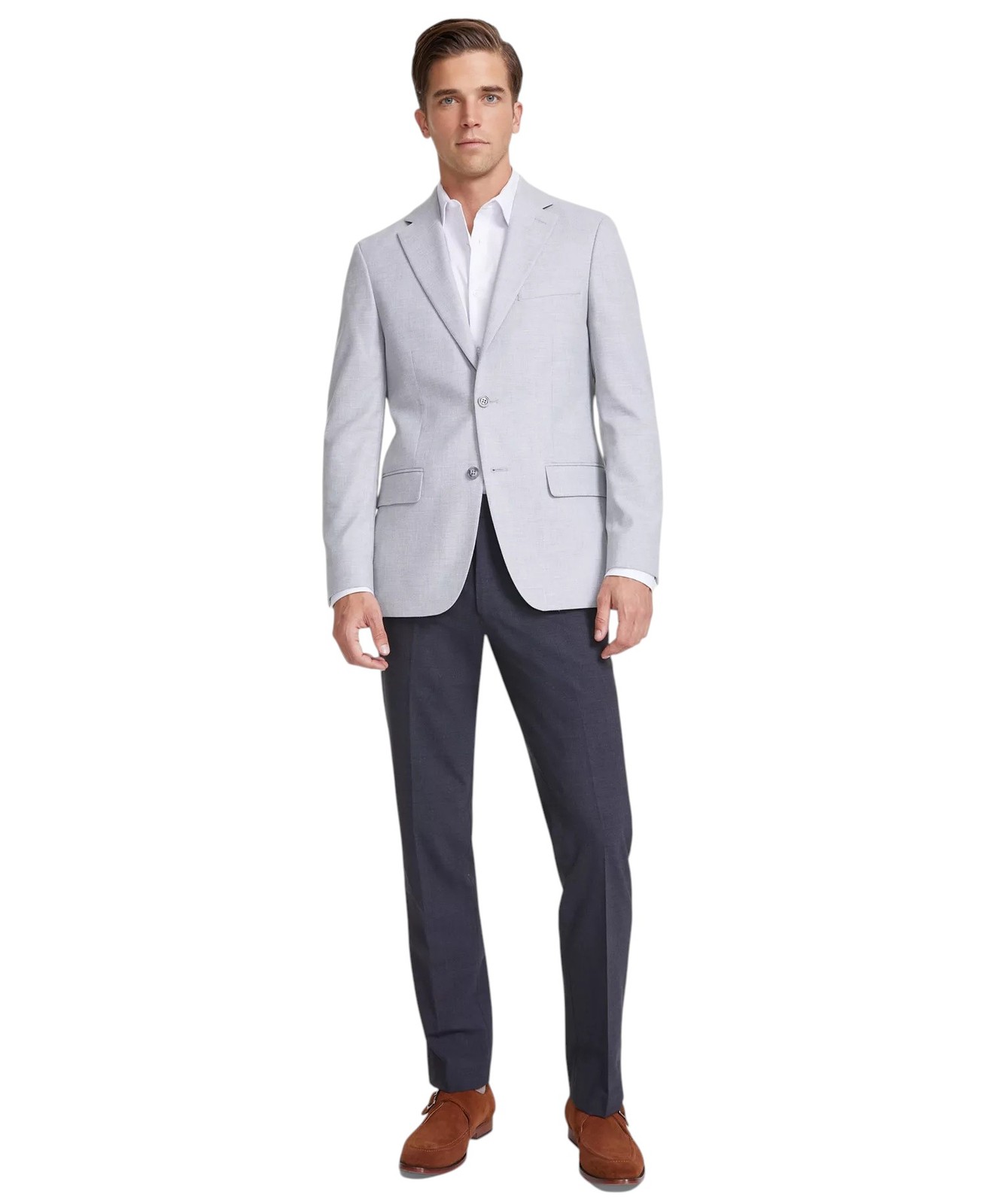 Tommy Hilfiger Mens Modern fit Sport Coat Blazer 42 R Grey Solid Stretch