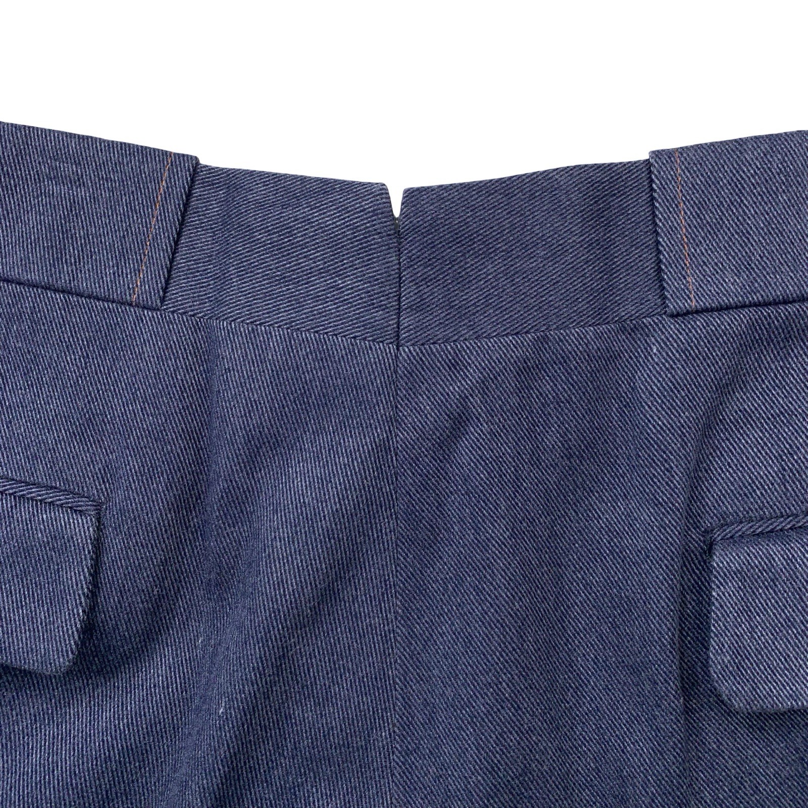 1970s Custom 40 R D’Camm LTD Blue Denim Cotton 3pc Patch Pocket Suit Made USA