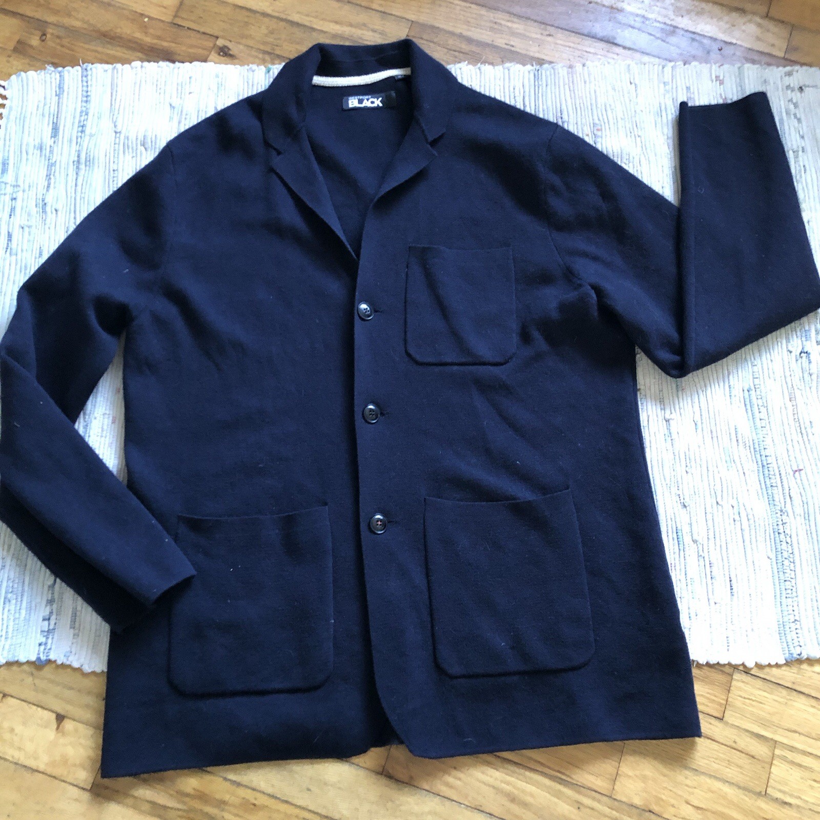 Westport Black Big Tall Blazer Mens LT Sport Navy Knit Extra Fine Merino Wool