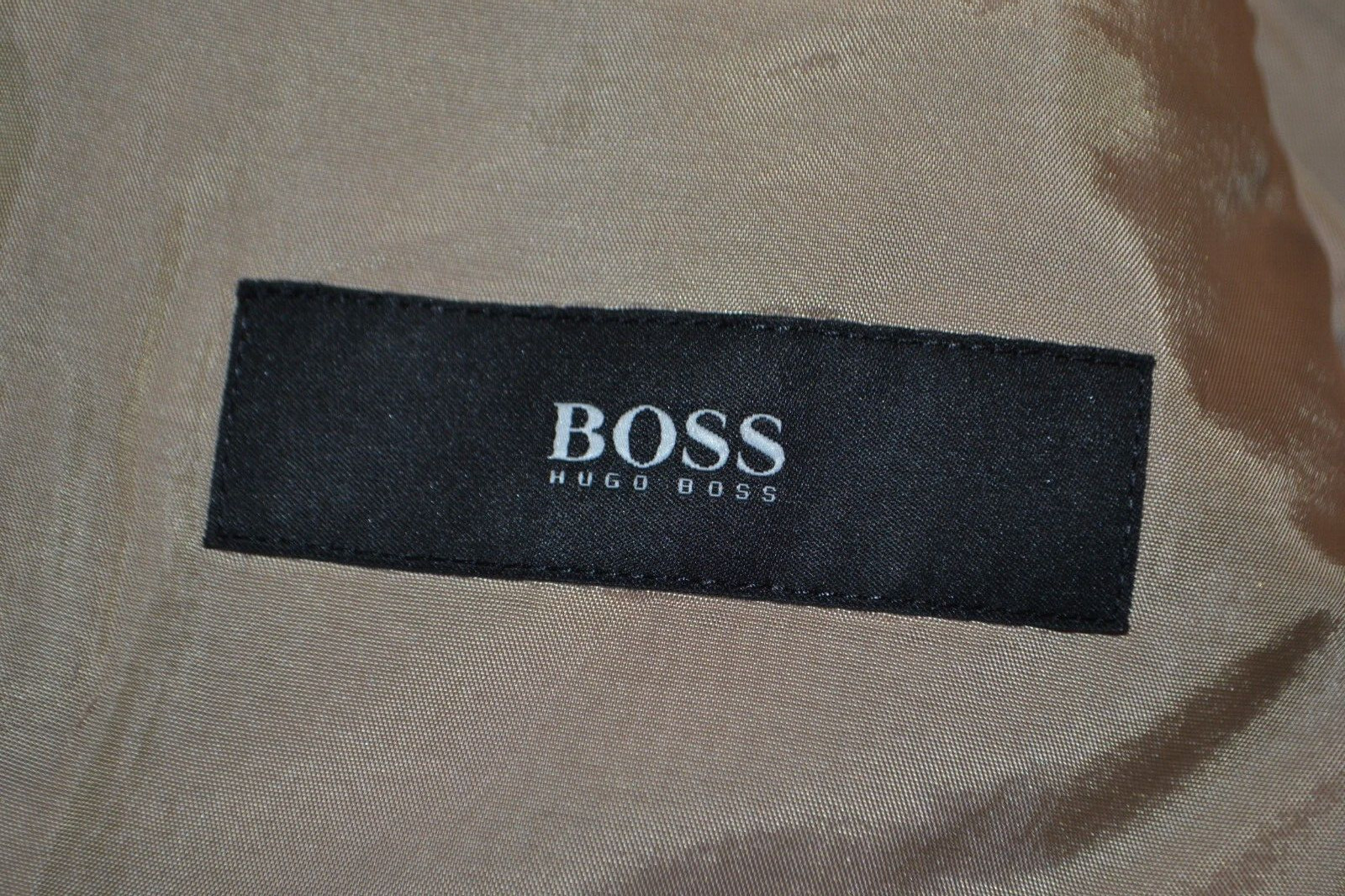 Hugo Boss Men Super 100 Wool Pinstripe 2 Front Button Suit Sz 40R Wst 34×33