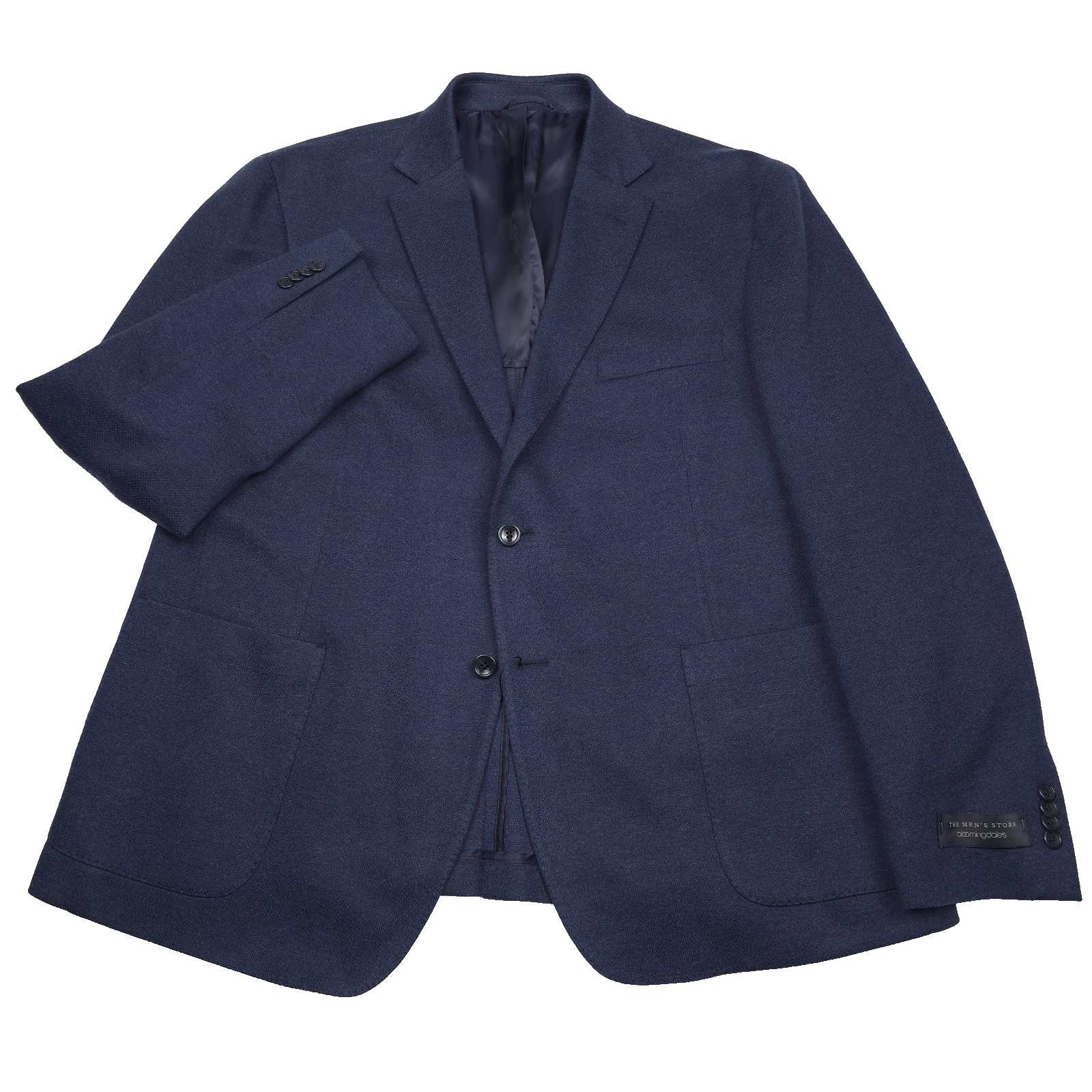 Bloomingdales Unstructured Jersey Sport Coat Men’s 48R Blue Linen Blazer Jacket