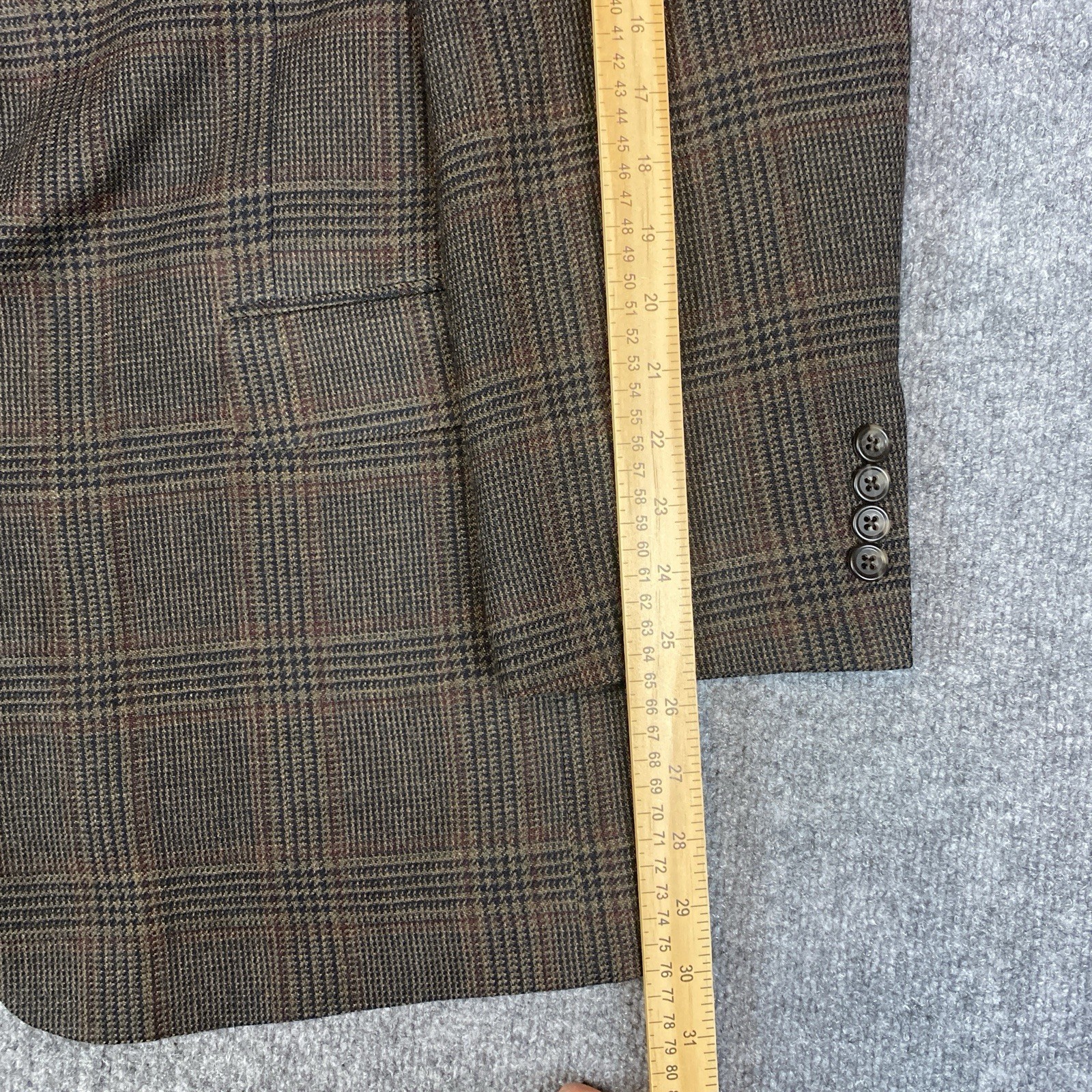 Jos. A. Bank Sport Coat Blazer 48L Glenplaid Wool Brown Tweed Two Button