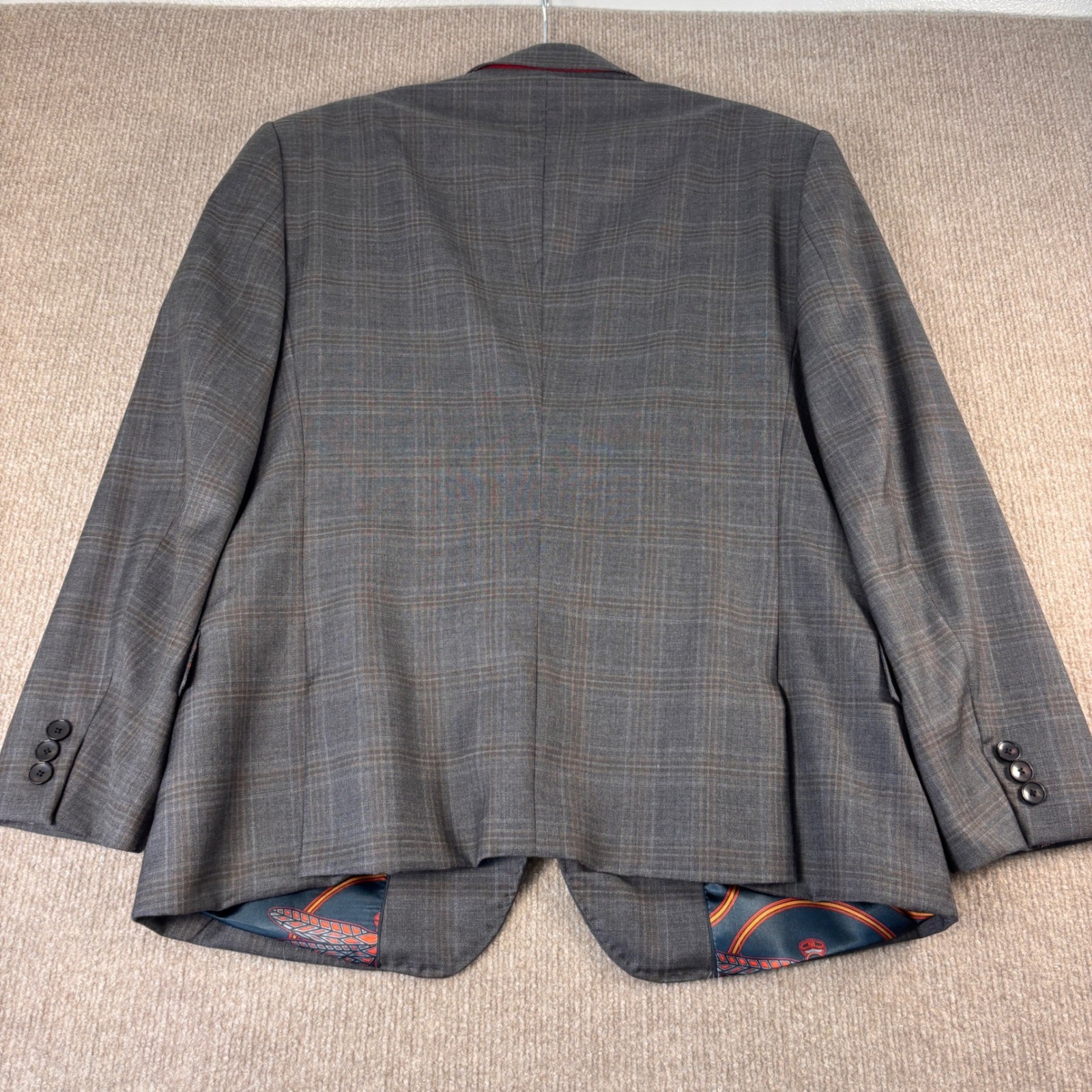 Ted Baker Modern Fit Gray Windowpane Plaid Suit Men’s Size 42R/34×26 NWOT