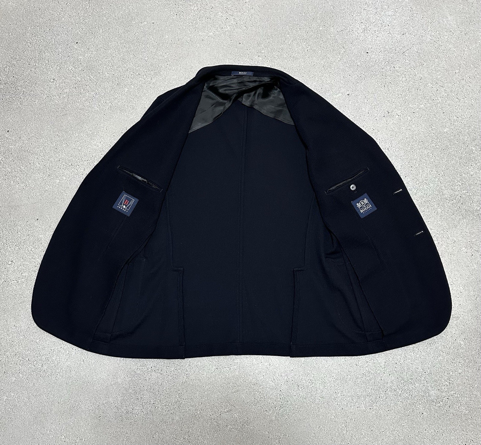 BOGGI Milano Structured Jersey Blazer Sport Coat Wool Navy Blue Men’s Size 42/52