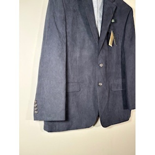 LAUREN Ralph Lauren Blazer 44 Short Navy Microsuede Sport Coat NWT Academia