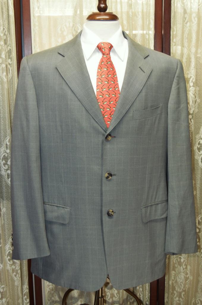 Italy Ermenegildo Zegna 44R 15 milmil 15 olive graph check 2vent sport coat g3j2