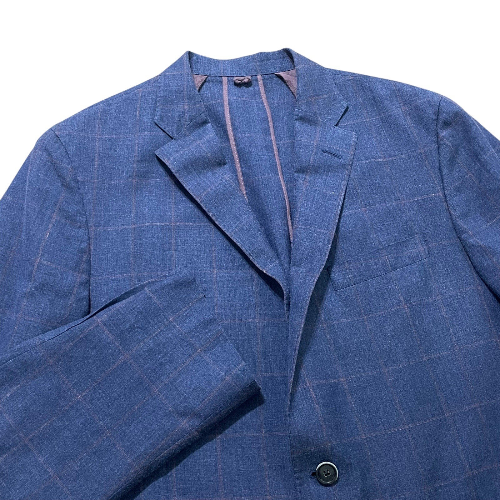 Hickey Freeman Sport Coat Men 42 S Navy Woven Weightless Wool Silk Linen Bespoke