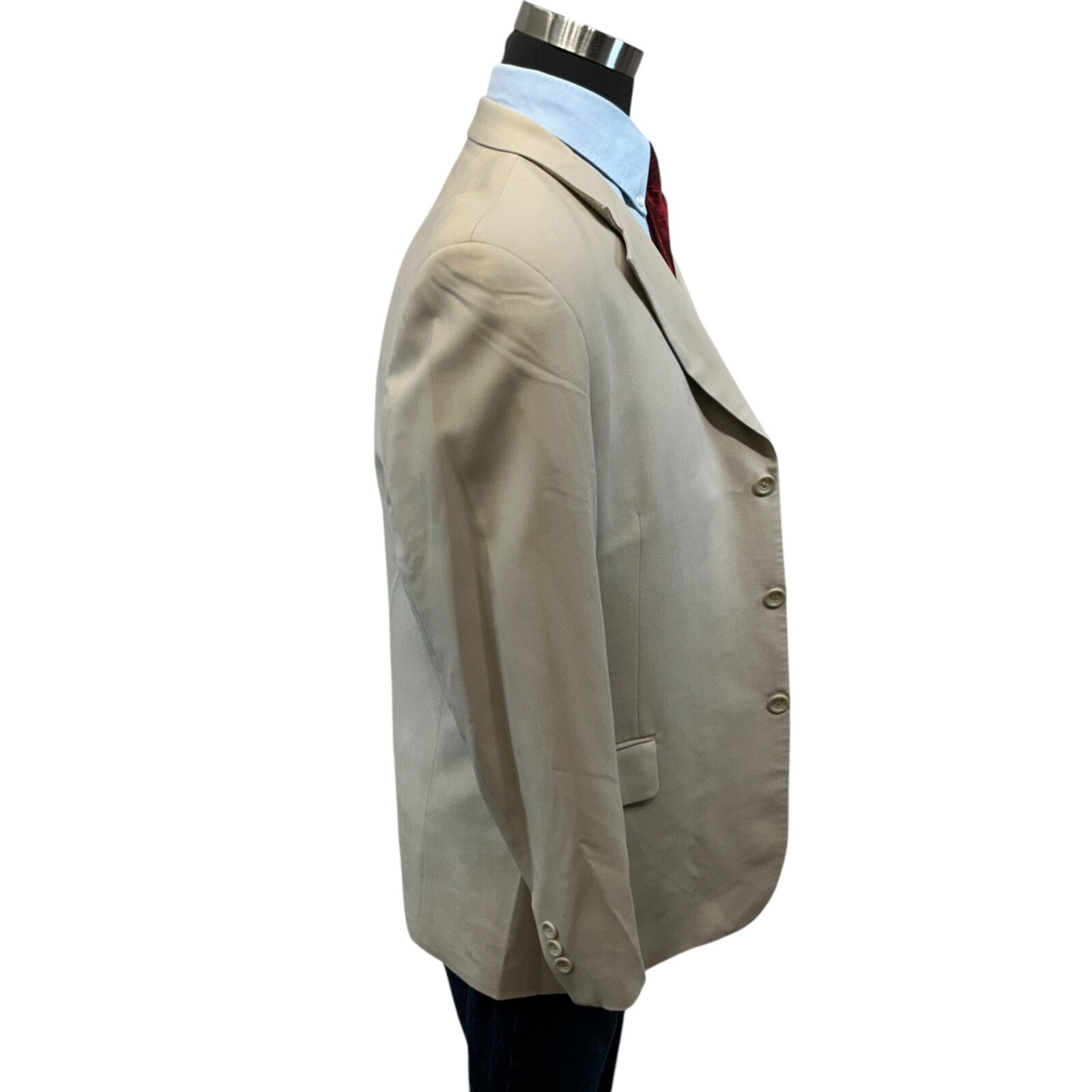 42S LINEAGE MILAN NY Men’s 100% MERINO WOOL Super 120s ivory Beige tan. NEW