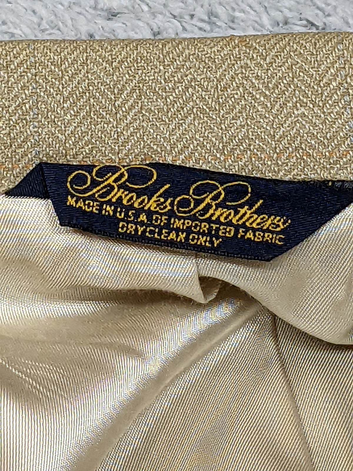 Vintage Brooks Brothers Herringbone Wool Blazer Plaid 46R Sport Coat USA Preppy