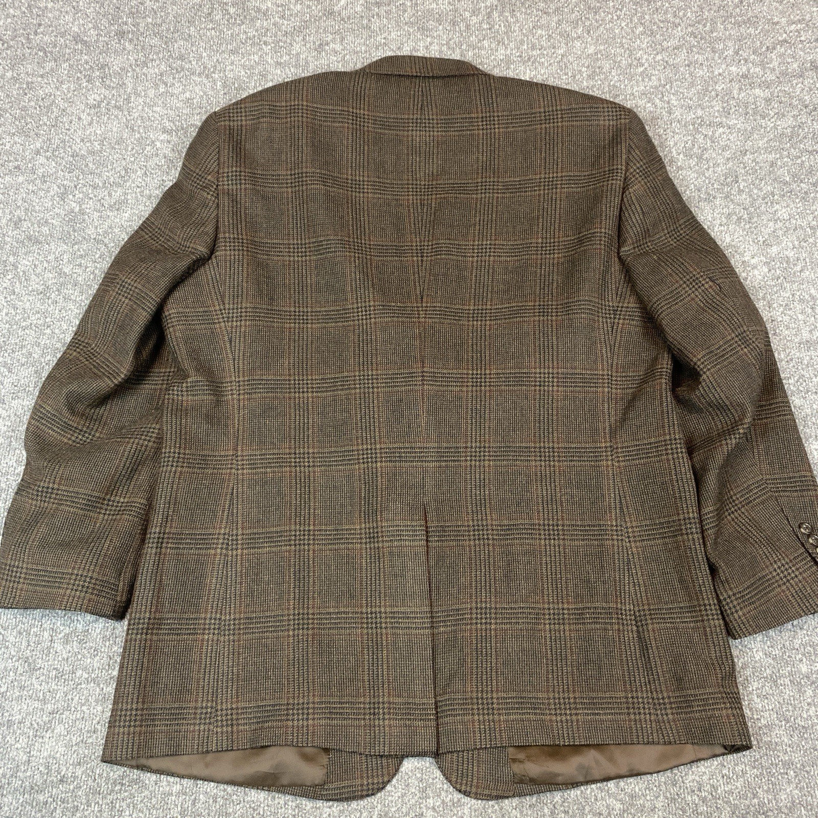 Jos. A. Bank Sport Coat Blazer 48L Glenplaid Wool Brown Tweed Two Button