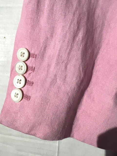 POLO RALPH LAUREN Mens Pink 100% Linen Made In Italy Sport Coat Blazer sz 42L