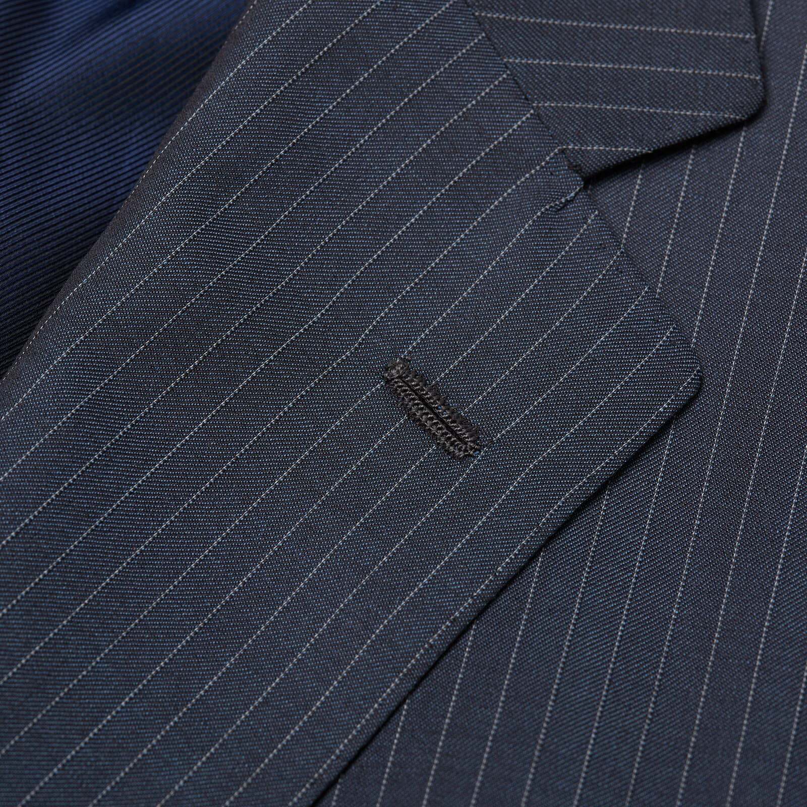 SARTORIA PARTENOPEA for VANNUCCI Blue Striped Wool Handmade Suit EU 54 NEW US 42