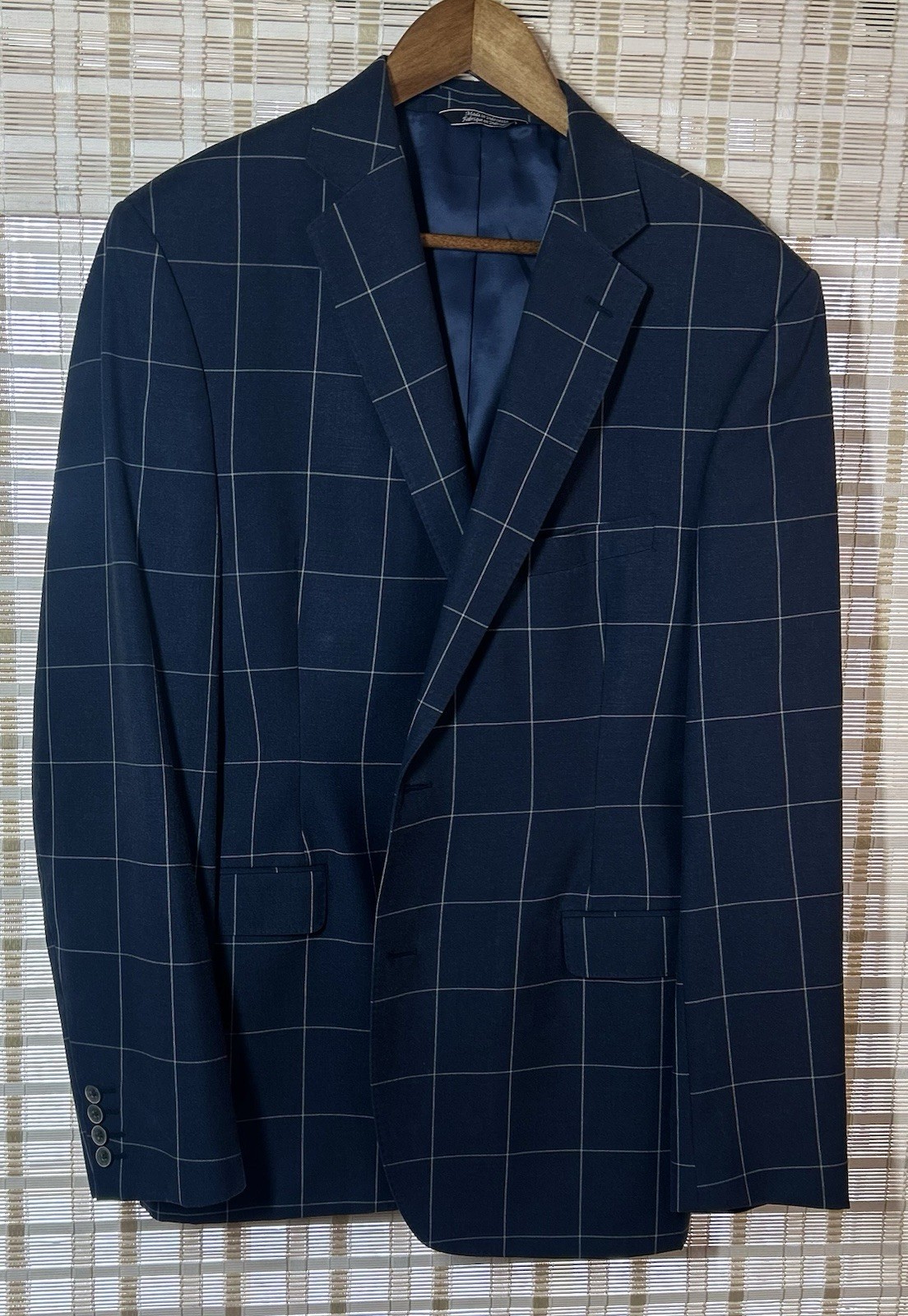 Saks Fifth Avenue Men’s Suit Jacket Blazer Slim Fit Navy Blue (see measurements)