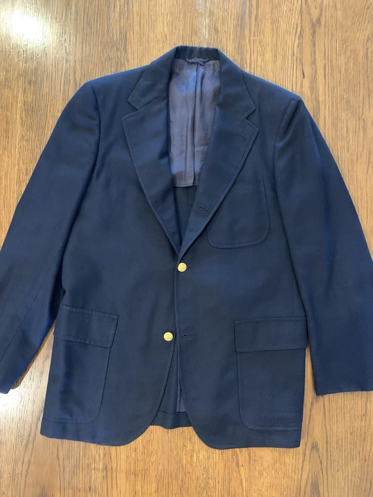 Vintage Brooks Brothers Navy Hopsack Blazer_41R_3/2 Roll_Ivy/Preppy Style