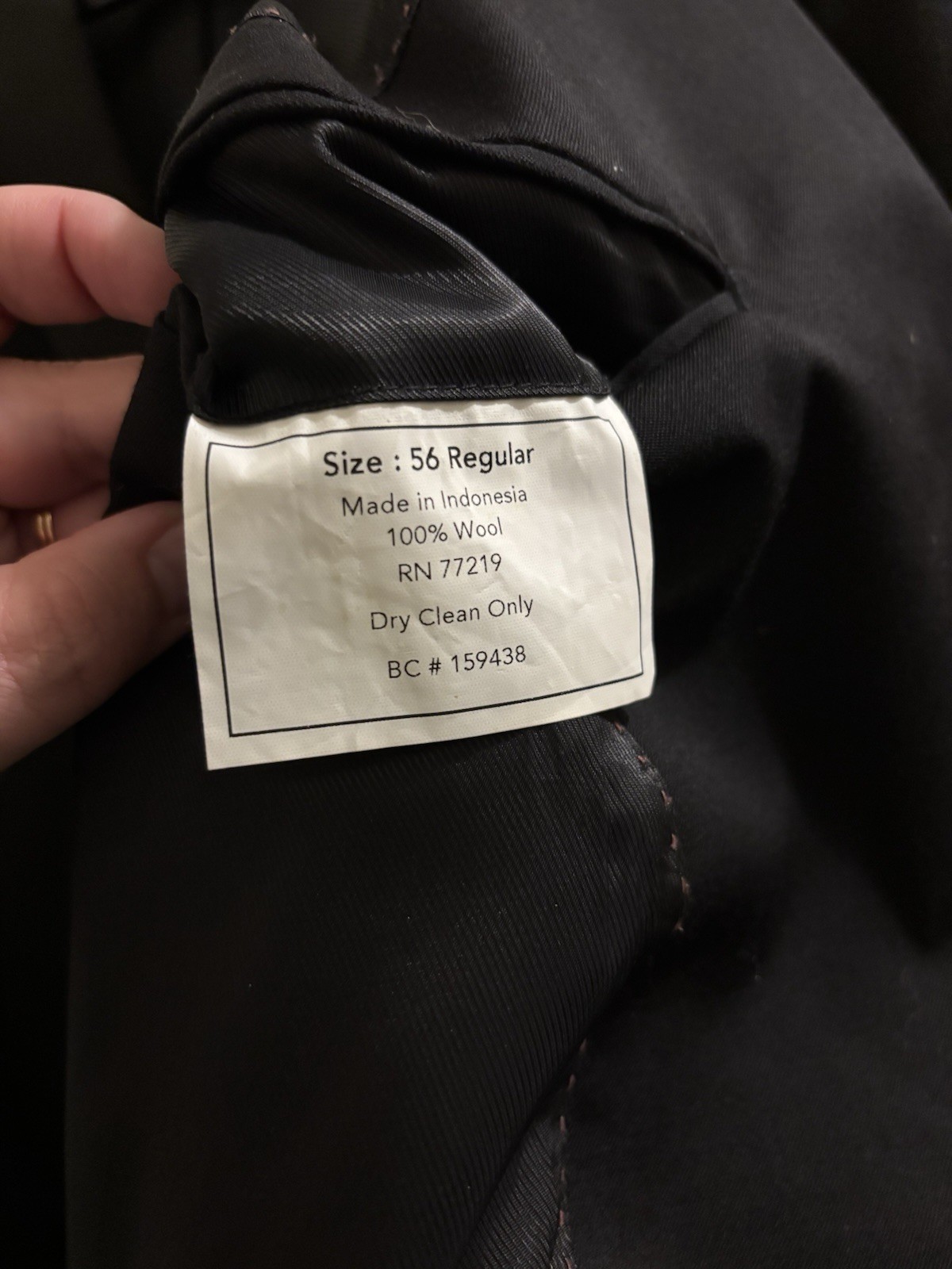 Pronto Uomo Black Wool Suit Jacket 56R Single-Breasted 2-Button Notch