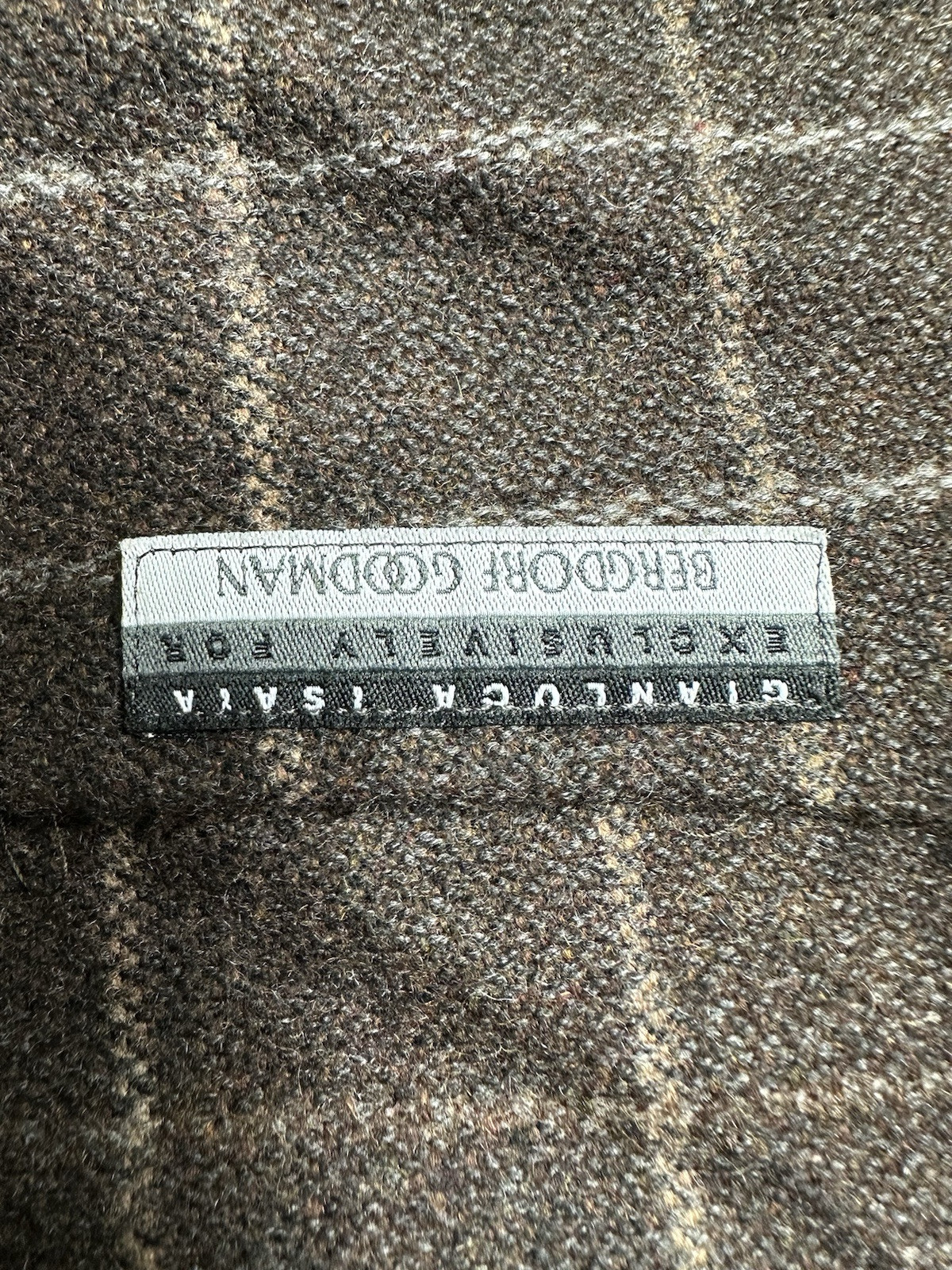 Gianluca Isaia Napoli Brown Windowpane Pure Cashmere Unlined Blazer Size 44R