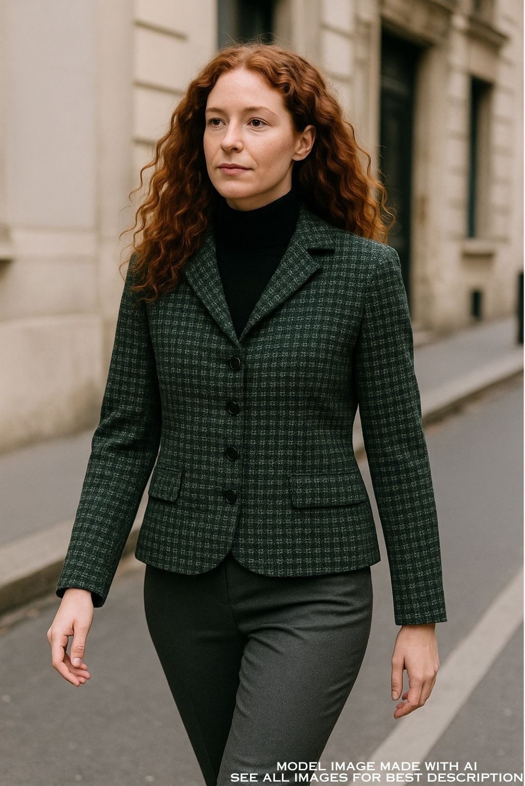 Vintage Cinzia Rocca Wool Jacket 10 Blazer Tweed Italy Quiet Luxury 100% Wool