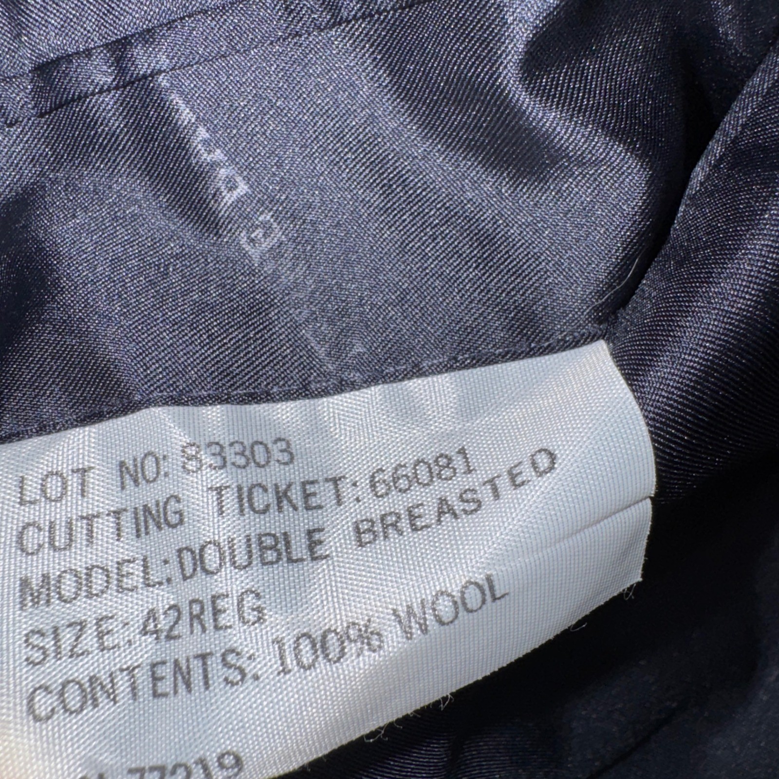 Vintage Pierre Balmain 42R Navy Blue Pinstripe Double Breasted Wool Blazer
