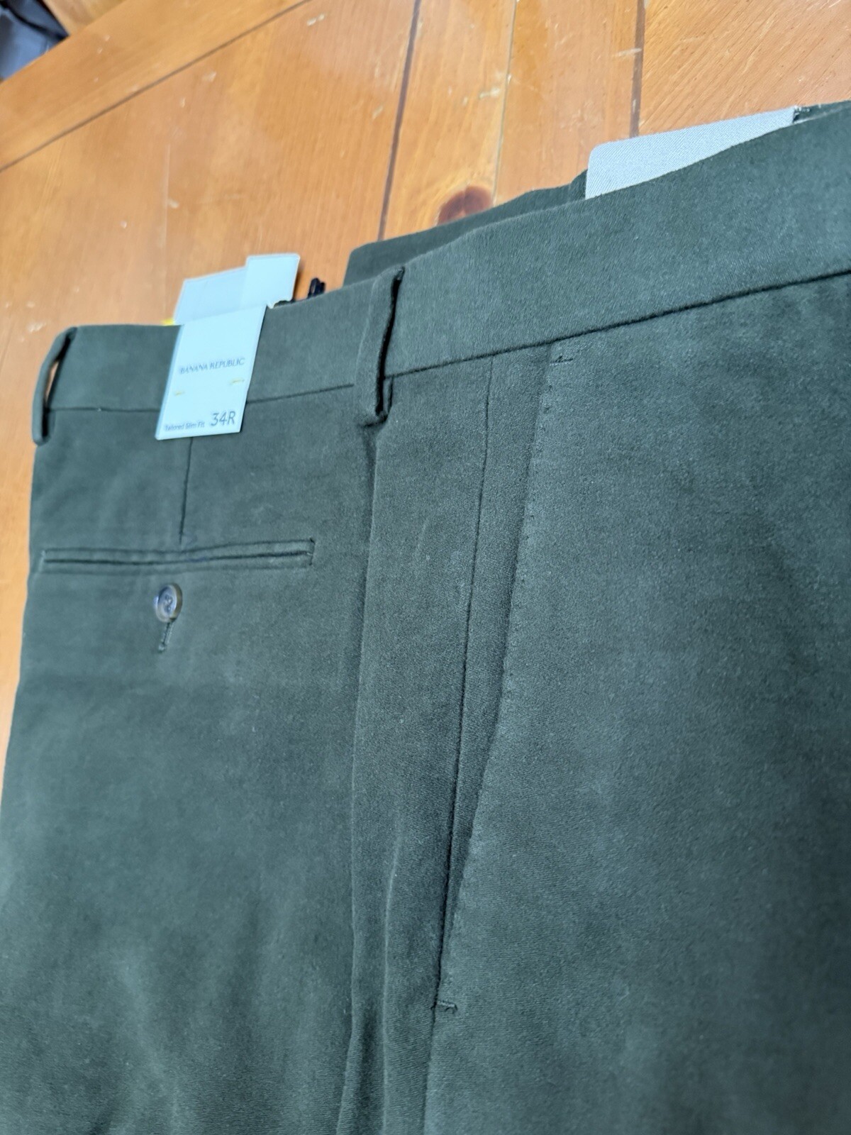 Moleskin Cotton Suit – 42 R Jacket, 34x 31 Pants, Banana Republic Green SLIM FIT