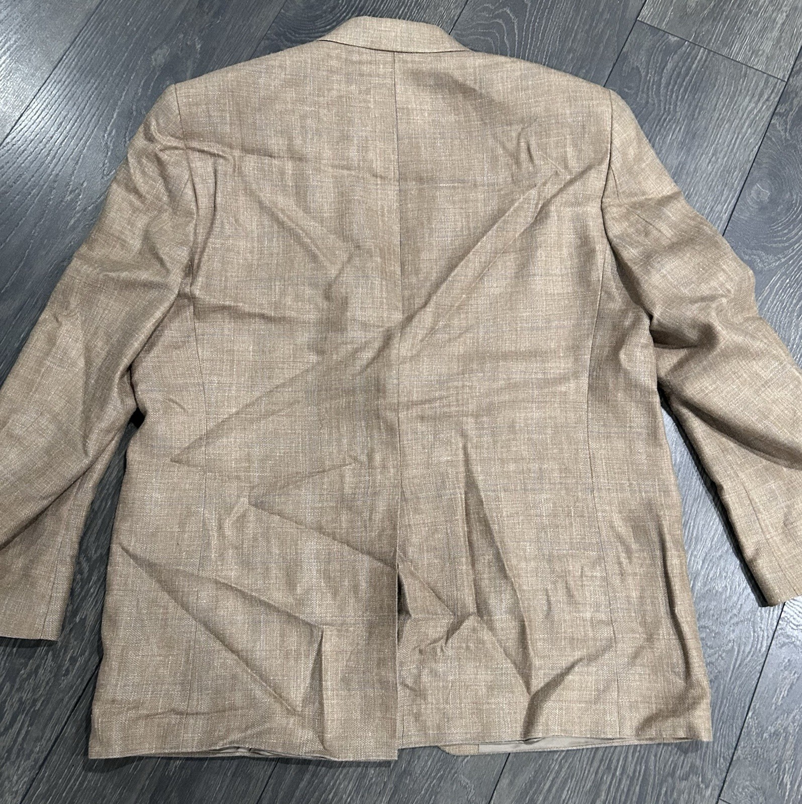 Lauren Ralph Lauren Mens Tan Plaid Wool Blend Sport Coat Blazer Jacket 44R