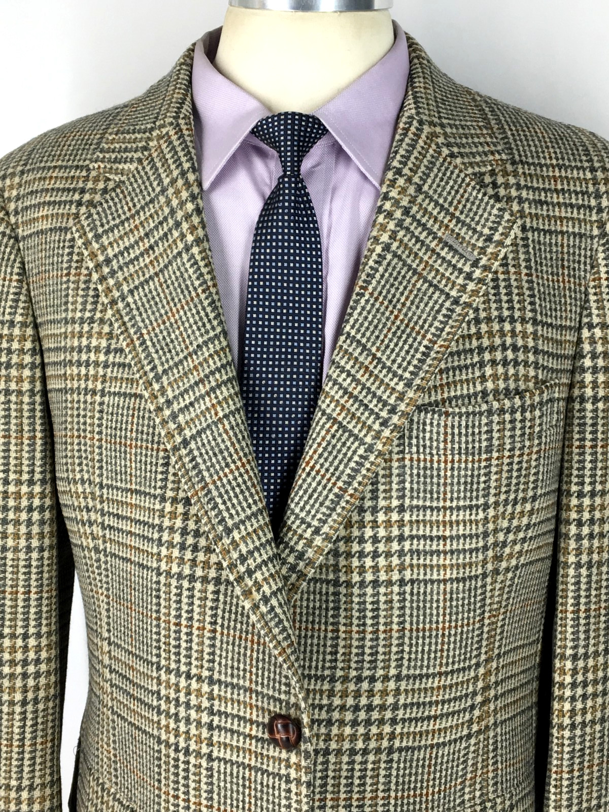 46S Hart Schaffner Marx USA Mens Vintage Wool Tweed 2 Bttn Blazer Sport Coat