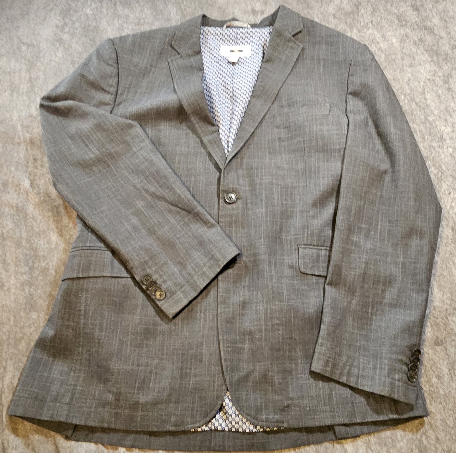 Joseph Aboud Mens Blazer SZ XL Gray Windowpane 2-Button Single Vent